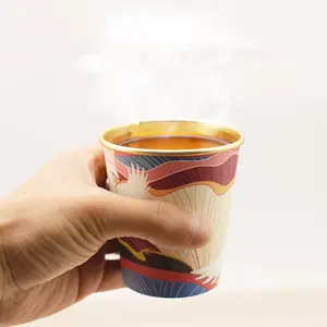 Customizable Disposable Single-layer Paper Cup With Thickened Gold Foil Paper Cup Recyclable