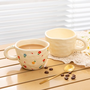 Korean Hand-Made High-End <b>Mug</b> Customized High Temperature Resistant Microwave Safe Dishwasher Safe Porcelain Household Milk <b>Mug</b> - Product Image 3