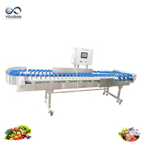 Rotatiegewichtsorteermachine multifunctioneel voor fruit, groenten, vis, schaal- en schelpdieren, zoals bessen, noten, oesters, garnalen en kippenpootjes.