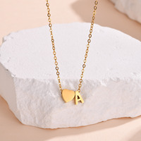 Collier en acier inoxydable 316L plaqué or 18 carats PVD, motif petite rose argentée anti-ternissement, avec initiale lettre 26, bijou pour femme