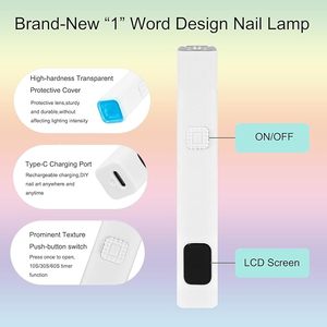 UV Nail <b>Light</b> for Nails Dryer Mini Nail LED <b>Light</b> with <b>Stand</b>, LCD Screen with 3 Timer - Cordless Rechargeable USB Gel X Lamp - Product Image 5