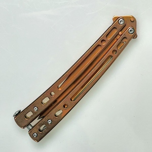 Cuchillo Plegable Tipo Mariposa 3Cr13Uncut Seguro y Confiable, Herramientas de Entrenamiento al Aire Libre, Modelo <span class=keywords><strong>CSGO</strong></span>, Degradado Rosa Azul - Product Image 4