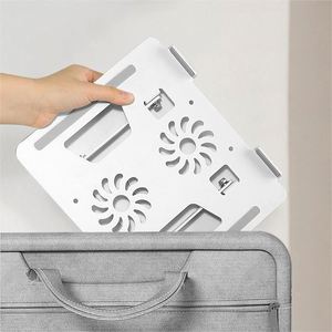 X523 Oem 360 Degree Rotating Foldable Laptop Riser Holder Aluminum Alloy Portable Laptop Cooling <b>Stand</b> With Double Fans - Product Image 2