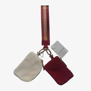 Cartera de mano elegante de doble compartimento para mujer, con llaveros desmontables, tarjetero, monedero pequeño y bolsa promocional. - Product Image 6