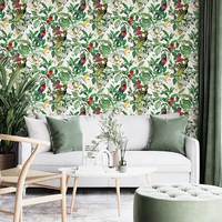 UDK Nouveauté Papier peint adhésif floral Autocollants en PVC Pelable et collant Papiers peints imperméables 45cm*10m pour la décoration de la maison