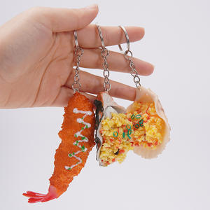 Llavero de PVC Tempura de comida de simulación creativa, llavero de platos de mariscos de cocina japonesa, llavero de comida divertida, bolsa de juguete, llavero con abalorio - Product Image 2