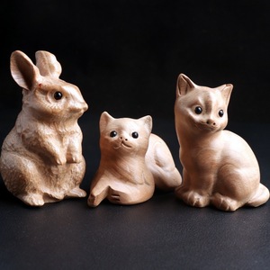 Figurines d'animaux en bois de pêche, sculptures en bois faites à la main, cadeaux d'affaires, décorations - Product Image 1