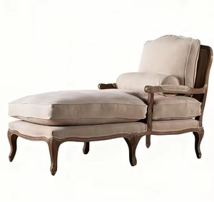 Mỹ Phong Cách Đất Nước Tufted Chenille Chaise Phòng Chờ Ghế Rắn Gỗ Chân Cổ Điển Nhà Giọng Ghế Cho Phòng Khách - Product Image 6