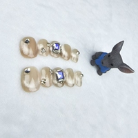 Uñas a presión, hechas a mano, Forma cuadrada corta, taladro grande de ojo de gato, alta calidad, reutilizable.