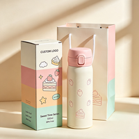 Boîte d'emballage en carton ondulé personnalisée pour bouteille de sport ondulée orange vif, étanche, sans BPA, recyclable, en papier, vente en gros, conception gratuite