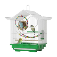Jaula portátil colgante de metal sólido para loros pequeños y medianos, periquitos y pinzones, con bandeja de alambre encriptado de 1 cm y 35 cm de largo.