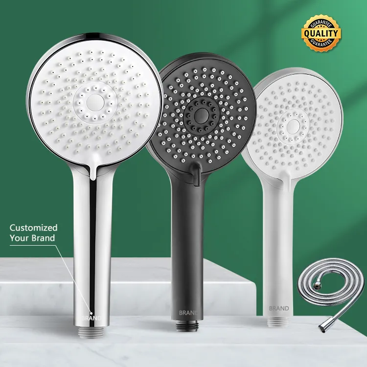 AW7H ACS Shower Head and Hose set for Bath Taps 4-Spray Patterns High Pressure Water Saving Showerhead Sparduschkopf