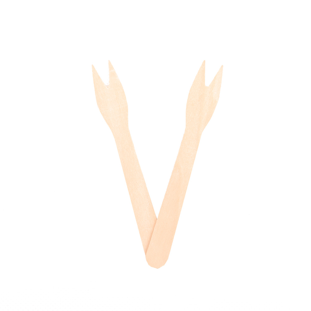 Одноразовая деревянная вилка для фруктов