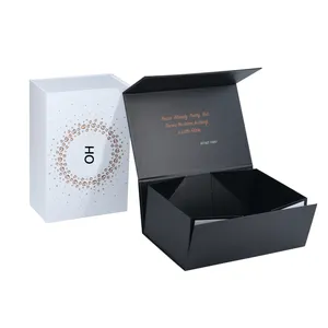 Ouhai — carton pour vêtements de luxe, en papier, magnétique, plat, pliable, boîte d'emballage cadeau, prix d'usine