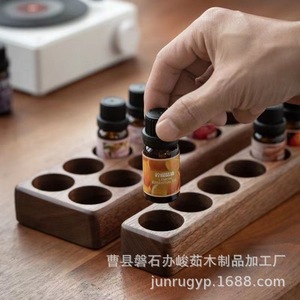 Wooden Essential Oil Storage Rack <b>Desktop</b> 12 Holes Cosmetic Organizer For Perfume Lipstick Sample Display - Product Image 5