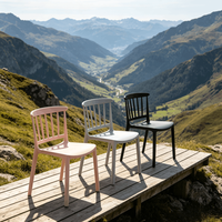Chaise de salle à manger moderne en plastique avec accoudoirs et dossier ergonomique, légère, pour les écoles et les bureaux (vente en gros)