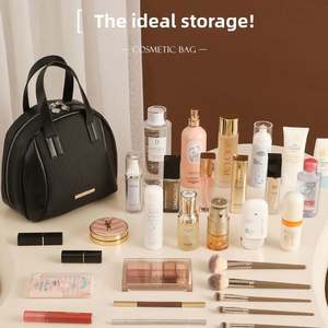 Nouvelle conception de trousse de toilette portable, étanche, pochette de voyage pour cosmétiques, fermeture éclair en PU, organisateur de rouge à lèvres et de maquillage - Product Image 2