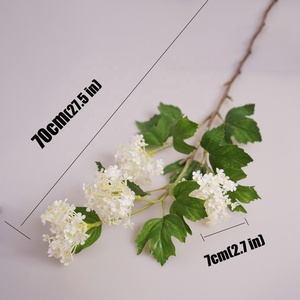 Fleurs artificielles en gros à 5 têtes, type voile de mariée, Spirea, boule de neige, petites hortensias blancs pour décorations de mariage - Product Image 3
