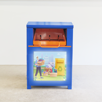 Caja de donación de ropa personalizada de fábrica inteligente con pantalla Led Caja de donación de ropa inteligente Papelera de reciclaje de ropa de metal