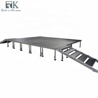 Scène portable réglable 4x4 pieds et 4x8 pieds avec structure en aluminium, capacité de charge élevée, pour événements mobiles et concerts