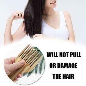 Peigne en bambou pour coiffure, à dents larges, peignes personnalisés pour cheveux noirs, Brosse chauffante pour lisser les cheveux, Brosse à cheveux <span class=keywords><strong>afro</strong></span> - Product Image 5