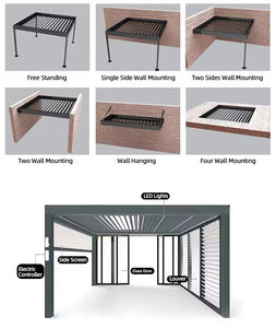 Pergola bioclimatique en aluminium sur mesure, motorisée, à lames orientables, imperméable, anti-ultraviolet, pour <span class=keywords><strong>jardin</strong></span>, autoportante, 3*3/3*6/6*4 - Product Image 6