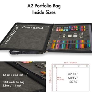 A2 Leather <b>Binder</b> Portfolio Gift for Painters and Artists Features Padfolio Leather <b>Folder</b> and Art Supply Case - Product Image 6
