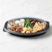 Boîtes de préparation de repas ovales en PP de qualité alimentaire supérieure, 450 ml (15 oz), pour salades à emporter, contenants en plastique jetables
