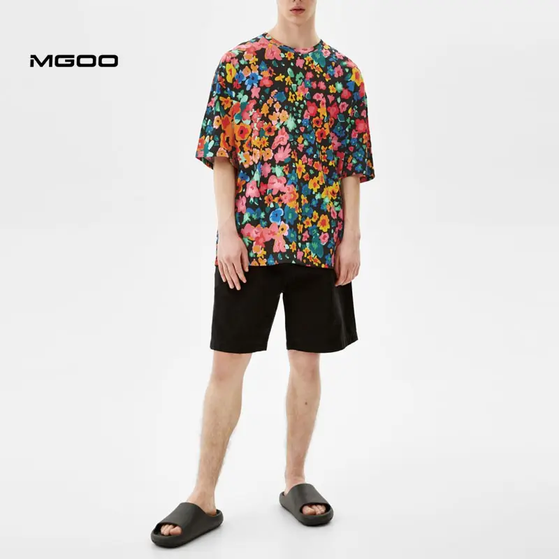 MGOO Allover Print Men's T-shirts Cotton Polyester Jersey T-shirts Custom Sublimation Print Tee
