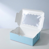 Boîte à donuts personnalisée biodégradable 4/6 donuts, emballage en carton blanc carré avec fenêtre