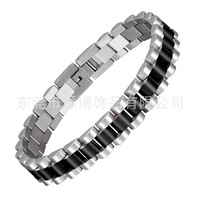Bracelet de mode en acier inoxydable de haute qualité, style chaîne à maillons de rappeur, bracelet de montre pour couple