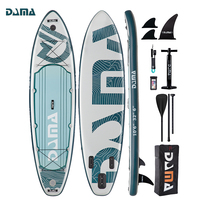 Planche à pagaie gonflable Dama Style Nature, Stand Up Paddle (SUP) Teal White pour adultes, équipement complet de sports nautiques