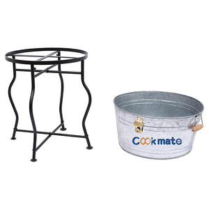 ミニおもちゃコンテナ大型楕円形亜鉛メッキ金属屋外ナイトクラブアイスバケットハンドル付き - Product Image 3