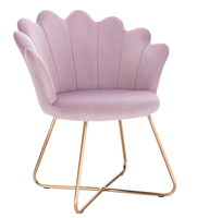 Chaise de luxe moderne Chaise de salon de beauté en velours avec fleur dorée Chaise de loisirs avec bras Coiffeuse de beauté Chaise de maquillage