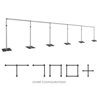 Kit de tréteaux et rideaux de 50 pieds x 10 pieds, support réglable robuste pour toile de fond, idéal pour événements, fêtes et mariages