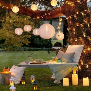 Lanterne circulaire en coton blanc la plus vendue pour décorations de mariage, artisanat d'extérieur, peinture et coloriage DIY pour enfants - Product Image 2