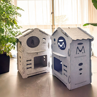 Maison pour chat pliable en feutre moderne de luxe faite à la main, grotte pour animaux de compagnie Peekaboo pour chats de petite et moyenne taille, design solide, retraite intérieure confortable