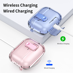 Étui transparent antichoc en TPU souple avec porte-clés et support de téléphone intégré pour <span class=keywords><strong>Airpods</strong></span> 5 4, compatible avec les <span class=keywords><strong>Airpods</strong></span> Pro 3 2 - Product Image 4