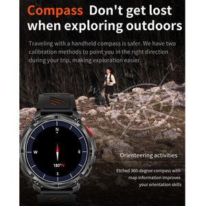 HT33 Smart Watch <b>Bluetooth</b> Calling GPS Running Watch IP68 Waterproof Heart Rate Sleep Tracker Outdoor Fitness Wristwatch - Product Image 3