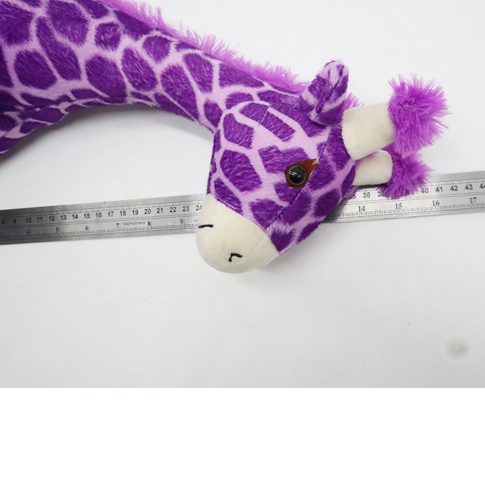 A085卸売紫ふわふわスタッディングぬいぐるみキリンカスタム