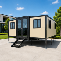 Mobil-home pliable pour travailleurs, 20 pieds, structure en acier, porte de sécurité en acier, hébergement pour personnel de station, livré plié, installation rapide