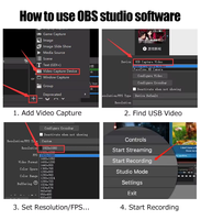 Carte de capture vidéo USB 2.0 en gros 1080P HDTV pour jeux, streaming en direct sur OBS, enregistrement MP4, compatible ordinateur portable/PC/Android