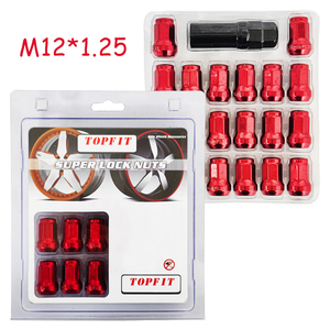 Kit d'écrous <span class=keywords><strong>de</strong></span> <span class=keywords><strong>roue</strong></span> <span class=keywords><strong>antivol</strong></span> universels à 7 cannelures M12x1.25 M12x1.5, couleur, à extrémité fermée, type acorn, pour jantes <span class=keywords><strong>de</strong></span> course - Product Image 4