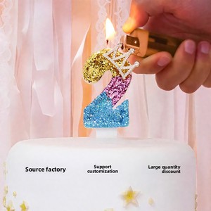 <span class=keywords><strong>Bougie</strong></span> d'<span class=keywords><strong>anniversaire</strong></span> sans fumée, bâtonnet numérique à paillettes colorées, étincelles roses 0-9, décoration de gâteau tendance pour célébrités Instagram, fête de bébé - Product Image 5