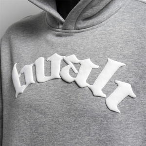 Topshow High Quality Custom 3d Puff Logo No <b>String</b> Boxy Double Layer Cotton Fleece Heavyweight 420 Gsm Puff Print Hoodie - Product Image 2