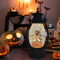 Lanterne LED vintage d'Halloween, lanterne à eau, citrouille fantôme, décoration de table gothique, décoration pour la maison, l'hôtel, les fêtes, alimentée par piles, avec musique