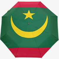 Parapluie pliant entièrement automatique, motif drapeau marocain, couleurs vives et nettes, style culturel, thème pays