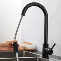 Robinet de cuisine moderne minimaliste en acier inoxydable avec cartouche céramique, type extractible, eau chaude/froide ; Idéal pour le lavage des légumes