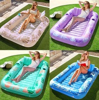Lit flottant gonflable en PVC, lit flottant avec dossier, matelas flottant gonflable à double usage pour piscine et plage