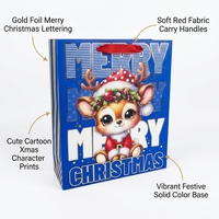 CS46 Ventes au comptant Sac de papier de Noël personnalisé de qualité supérieure à impression offset pour cadeau en stock